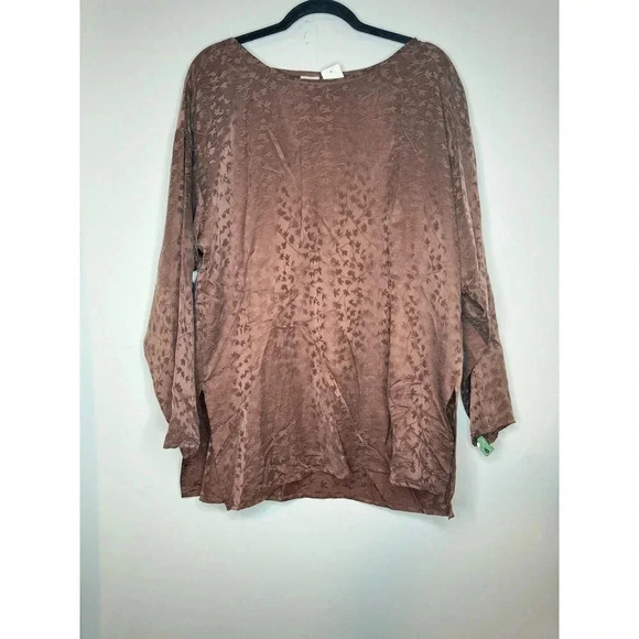 Eileen Fisher 100% Silk Leaves Blouse SIZE M - Picture 1 of 5